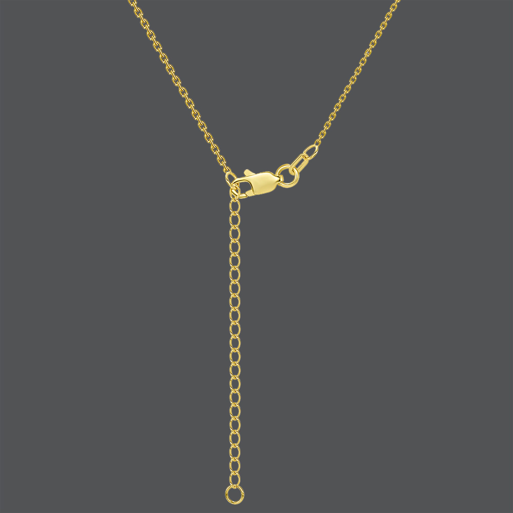Collar de cadena de 0.118 in con cierre de garra de langosta de oro real de  14 quilates