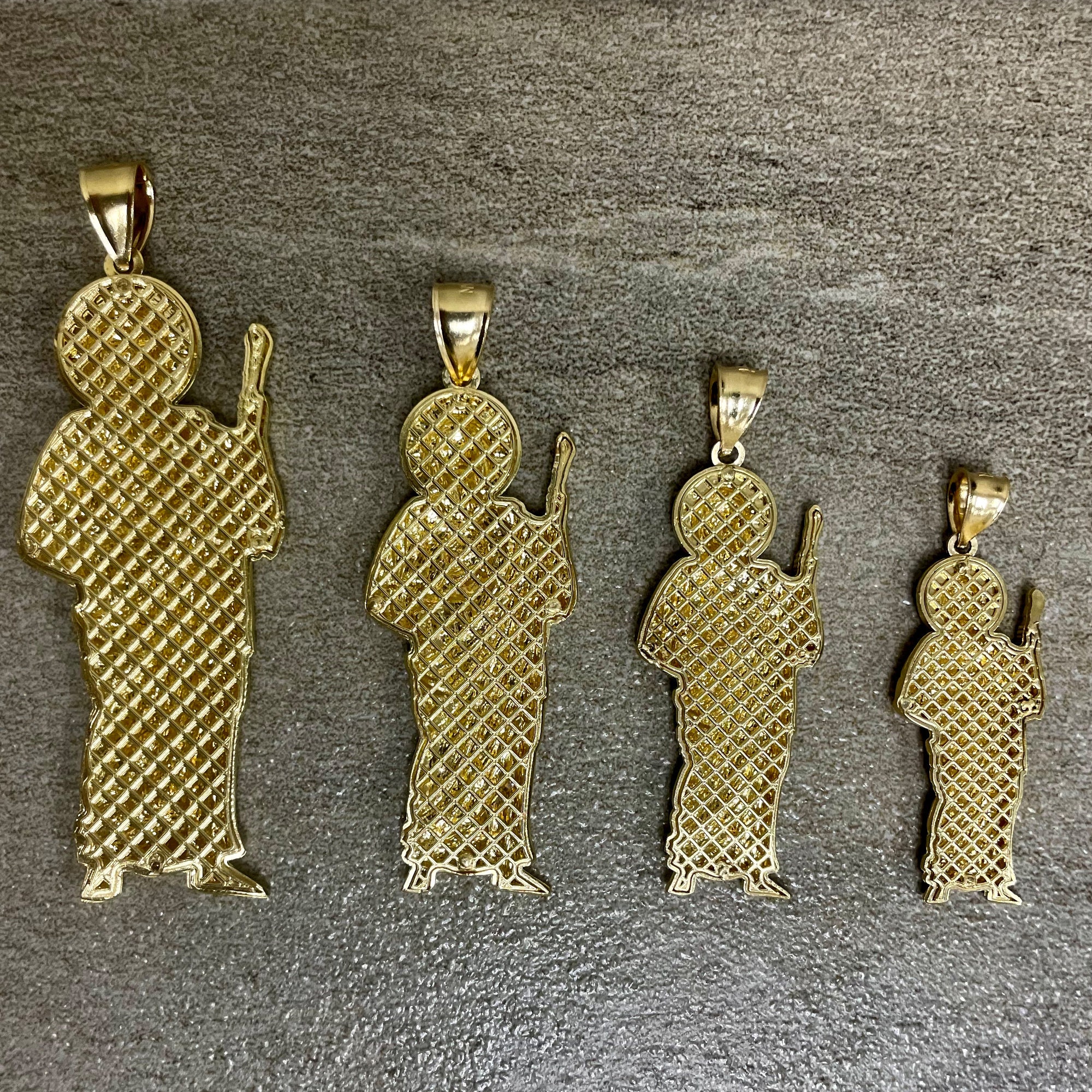 14k Yellow Gold Textured St Jude Pendant With Closed Back - 4 Sizes ...