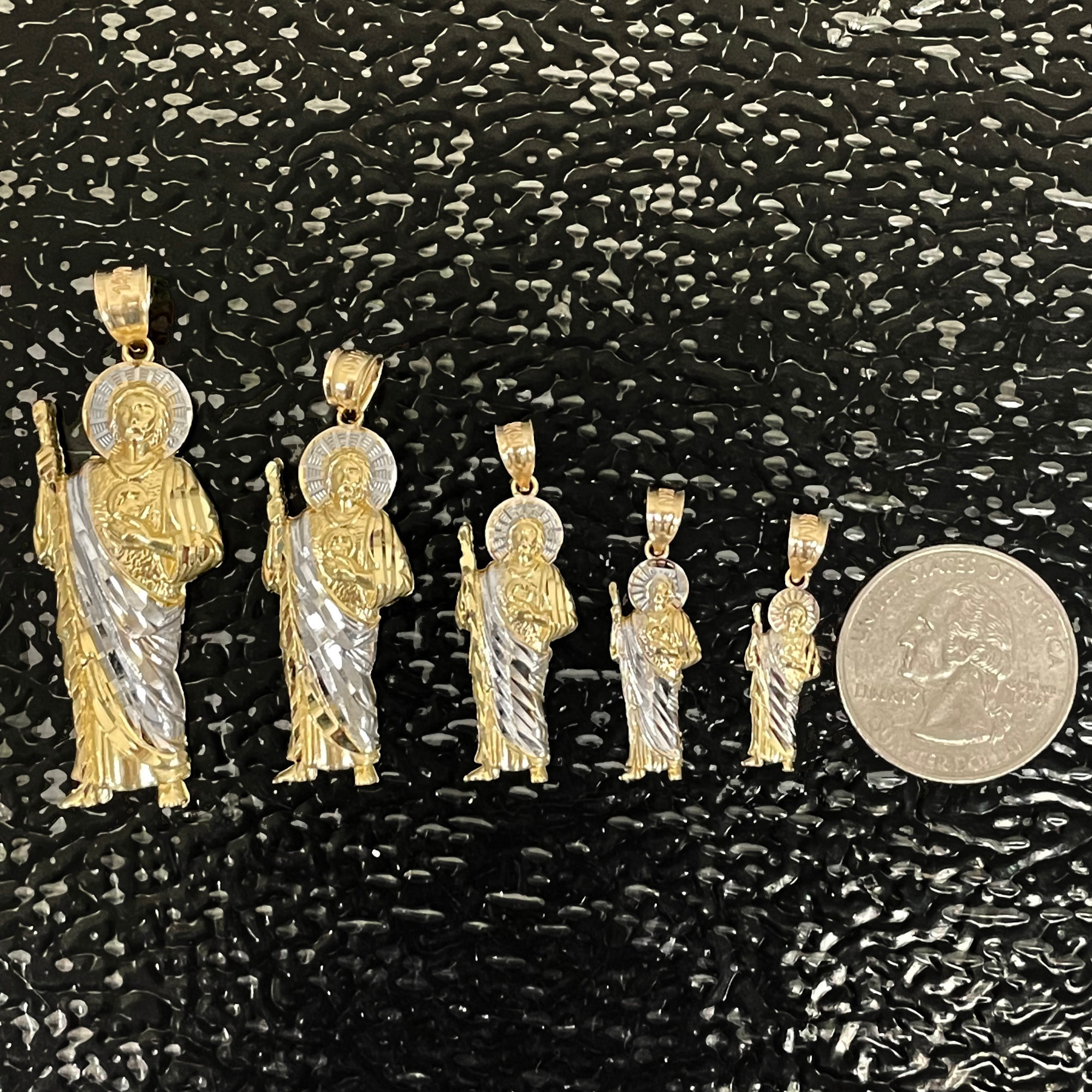 14k Yellow Gold St Jude Pendant Charm - Patron Saint of Lost Causes - Etsy