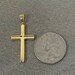 14k Yellow Gold Textured Religious Classic Tube Cross