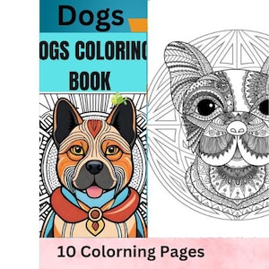 10 Pet Dogs Printable Kids Coloring Book, Digital Coloring Pages By Peachycolorme | Printable Kids