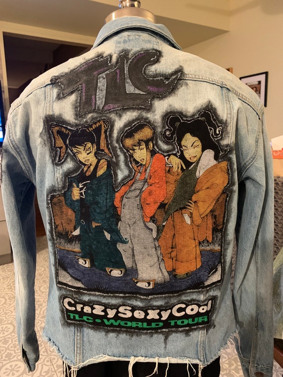 Custom Denim Jacket, Men's Small, TLC, Waterfalls, Handmade
