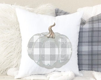 Pumpkin Pillow Cover, Autumn Pillow Cover, Pumpkin Pillow, Fall Pillow Cover, Fall Plaid Pillow, Farmhouse Pillow Cover, Autumn Decor