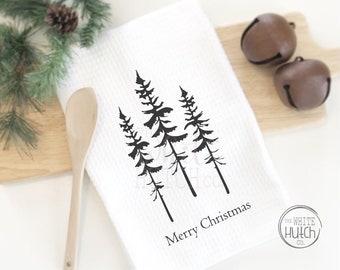 Christmas Trees Décor, Merry Christmas pencil tree decor, Tree Kitchen Décor, Holiday Kitchen Decor, Christmas Dish Towel, Farmhouse Decor