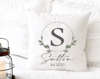 Last Name Pillow, Wedding Pillow, Family Name Pillow, Personalized Pillow, Monogram Pillow, Farmhouse Pillow, Wedding Gift Housewarming Gift