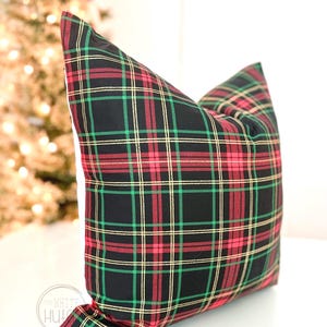 Christmas Plaid Pillow Cover, Plaid Pillow Cover, Red Pillow Cover, Soft Christmas Plaid Pillow, Farmhouse Pillow Cover, Layering lumbar