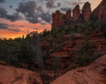 Sedona Sunset Metal Print | Photo, Wall Art | Arizona Photography | Home Decor | Nature, Red Rock, Seven Sacred Pools