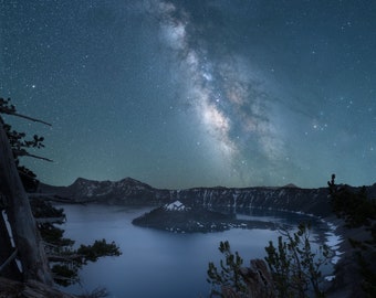 Crater Lake Milky Way Print | Oregon Nature Wall Art