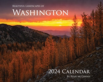 2024 Wall Photo Calendar, Beautiful Nature of Washington | Pacific Northwest Photography Art | Cascade Mountains, Lakes & More