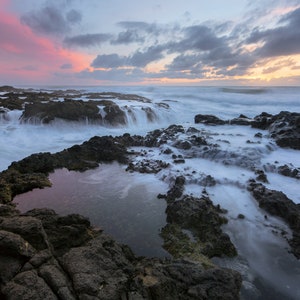 Oregon Coast Sunset Photo | Print, Metal, Canvas | Wall Art | Pacific Northwest Photography | Home Decor | Cape Perpetua, Siuslaw Nature