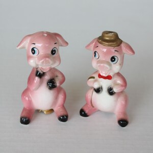 Vintage Anthropomorphic Norcrest PY Pigs Bow Tie Salt Pepper Shakers