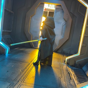 Handcrafted SciFi Diorama: Action Figure Corridor with LED Lights