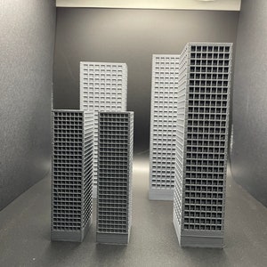 Monster City Building 5PK - 1/100 Scale – Raw Unpainted Physical Piece for Dioramas