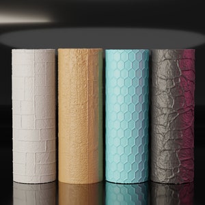 Texture Roller 4 pk - 1/12 Scale – Raw Unpainted Physical Piece for Dioramas afbeelding 1