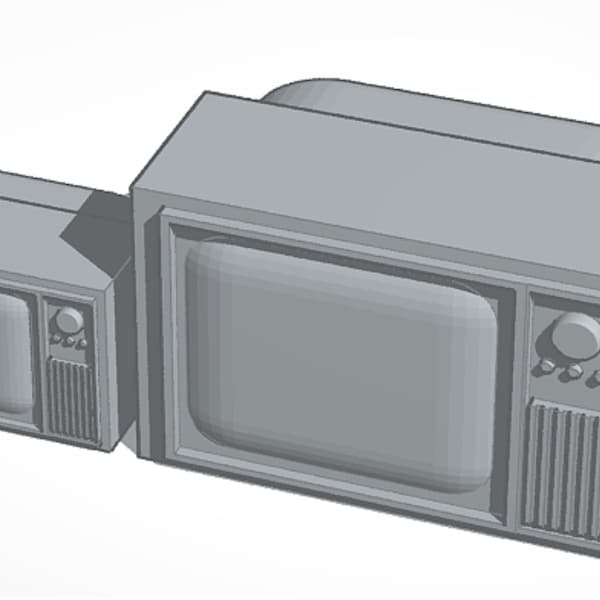 1/12 Scale Tube TV STL Digital File for 3D Printing - Create Your Own Miniature Vintage TV