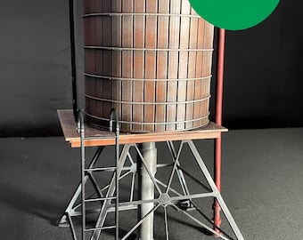 Miniature NYC Water Tower Model: 1/12 Scale Dollhouse Decor
