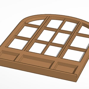 Miniature Windows 1/12 Curved Top Window for Dioramas - PLA 3D Printed