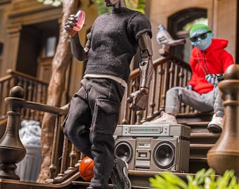 NYC Brownstone – 1/12 Scale – Physical Miniature Prop for Action Figure Dioramas