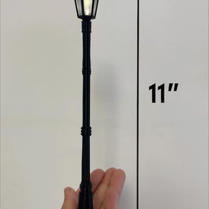Miniature Street Lamp: 1/12 Scale Dollhouse Decor - 11 Inch