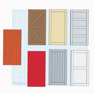 Miniature 1/12th Scale Doors - Complete Set of 7 | Digital Download | STL Files