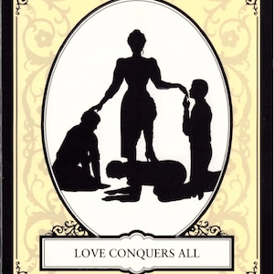Love Conquers All -  Silhouette Sexy Novelty Greeting Card