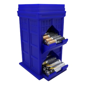 AA and AAA Police box battery dispenser holder storage
