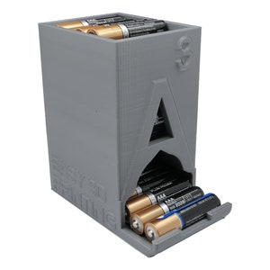 Large Capacity AAA Battery Container 3D Printed for Storing and Organising Batteries