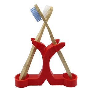 Razor, toothbrush storage, double holder