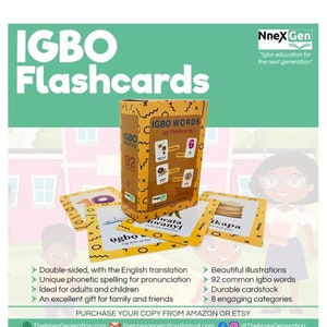 Igbo Language Learning Cards | Flashcards | Memory Cards