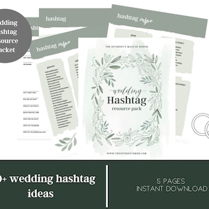 Wedding Hashtag Resource Packet | Wedding Hashtag Printable | Wedding ...
