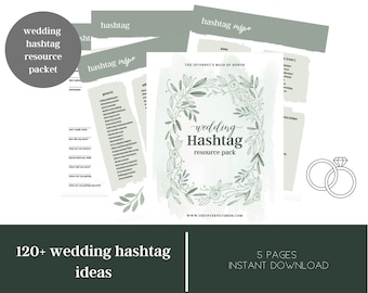 Wedding Hashtag Resource Packet | Wedding Hashtag Printable | Wedding Hashtag Ideas