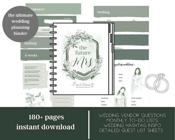 Ultimate Wedding Planning Binder | Wedding planner printable | Wedding Binder Printable | Wedding Planner Binder | Wedding Binder PDF