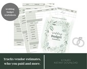 Wedding Budget Worksheets | Wedding Planning Worksheet | Wedding Planning Printable