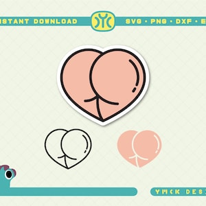 Hart kont SVG | Hart Bum svg | Hart kont svg | Hart-svg | Hart Sticker SVG | Hou van svg | Buit SVG | silhouet | Knip bestand voor Cricut