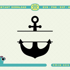 Anchor Split Monogram SVG | Anchor Split Name Frame | Nautical svg | Ocean svg | Sea svg | SVG Files For Cricut