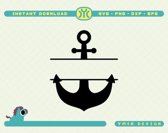 Anchor Split Monogram SVG | Anchor Split Name Frame | Nautical svg | Ocean svg | Sea svg | SVG Files For Cricut