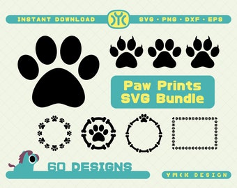 Paw Print SVG Bundle | Paw Print SVG | Dog Paw Print SVG | Cat Paw Print svg | Pet Paw Print svg | Animal paw print svg | Silhouette