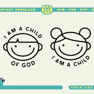 私は神の子です SVG | 信仰 svg | キリスト教 svg | 聖書の一節 svg | キリスト教の名言 svg | ワンジー svg | Cricut 用 SVG ファイル