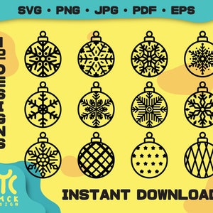 Christmas Baubles SVG | Christmas Ornaments SVG | Christmas Balls svg | Christmas Clip Art | Snowflakes SVG | Instant Download