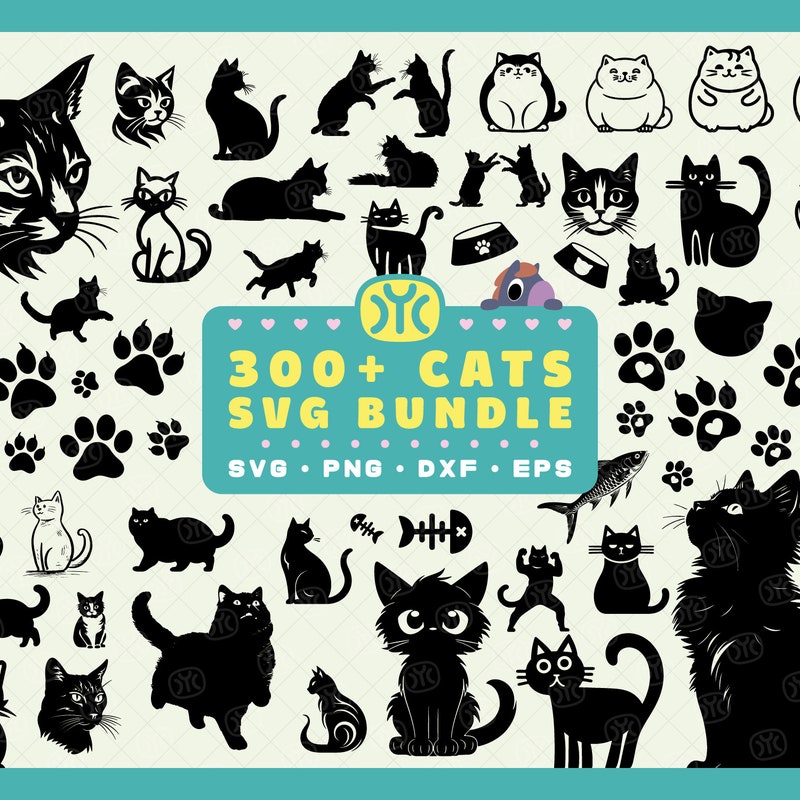 Cat Silhouette Svg - Etsy