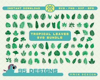 Tropical Leaves SVG Bundle | Tropical Leaves SVG | Leaf svg | Monstera Leaf svg | Jungle leaf svg | Tropical Leaf svg | palm branch svg