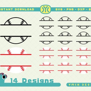 Baseball Split Monogram SVG / Baseball Monogram / Baseball Name Frame / Baseball svg / Baseball Laces svg / Baseball Stitches