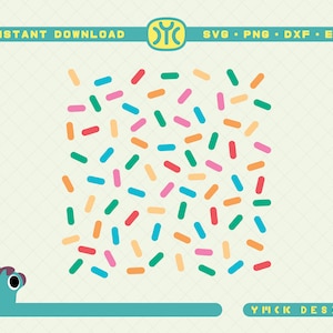 May include: A digital design featuring a square filled with colorful sprinkles. The sprinkles are in various shades of red, orange, yellow, green, blue, and pink. The design is perfect for creating crafts, cards, and other projects.