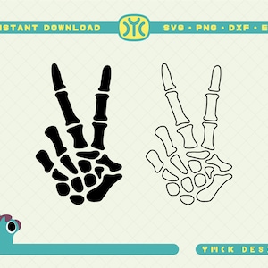 Skeleton Peace Sign SVG | Skeleton SVG | Halloween svg | Hand svg | Skeleton Hand svg | Spooky svg | Skeleton Hands svg | Skeleton Hand png