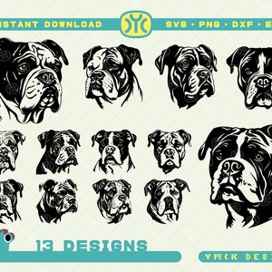 American Bulldog Head SVG | Dog Silhouette SVG | Dog svg | Dog Portrait svg | Dog Face svg | Dog Silhouette svg | SVG Files For Cricut