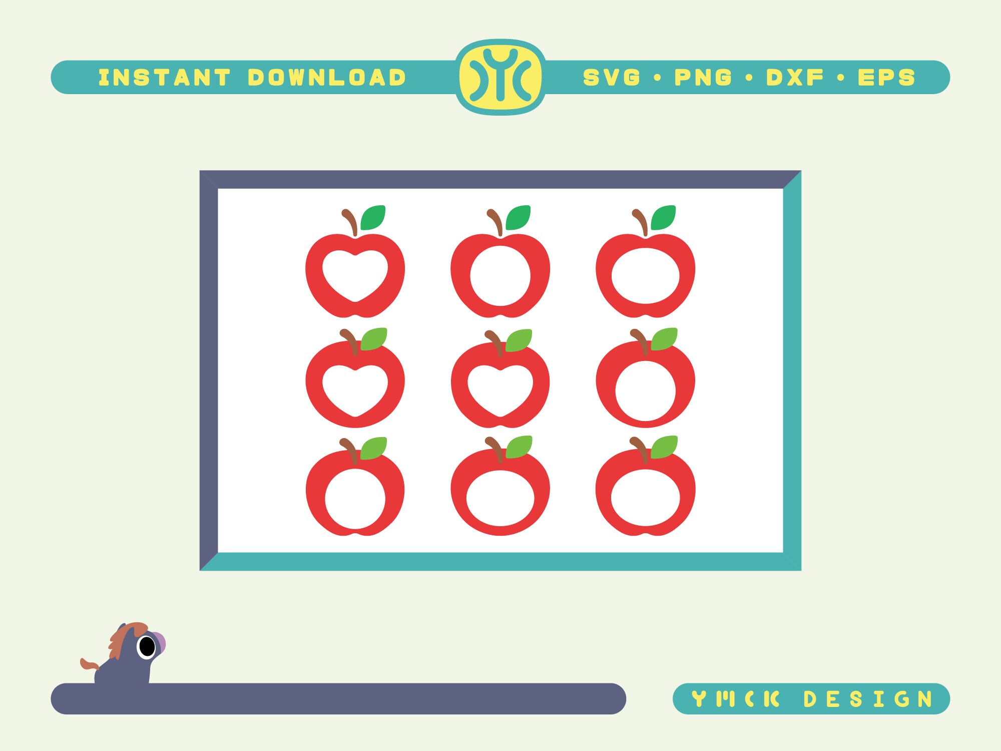 Apple Name Frame SVG | Apple Monogram SVG | Apple Split Monogram ...