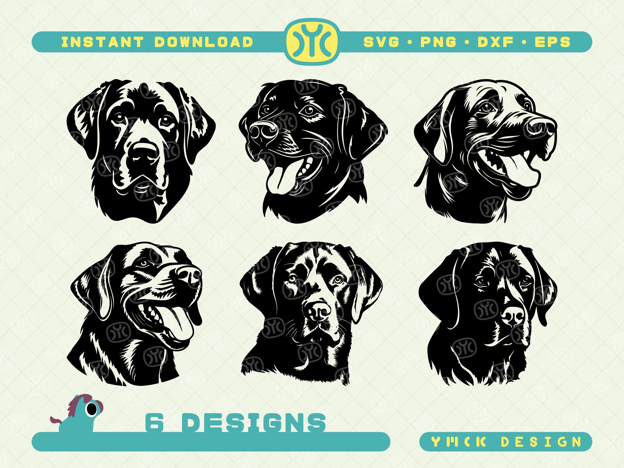 Labrador Retriever Head SVG | Dog Silhouette SVG | Dog Svg | Dog ...
