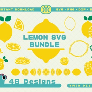 Lemon SVG Bundle | Lemon SVG | Lemon slice svg | Lemons svg | Split Monogram svg | Fruit svg | Fruits svg | Summer svg | Layered svg