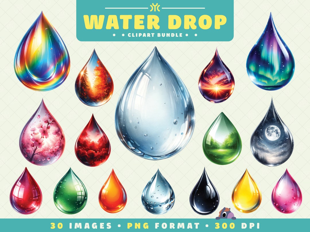 Water Drop Clipart, Nature Clipart, Water Droplet PNG, High-resolution ...