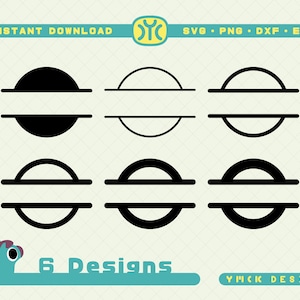 Circle Split Monogram Circle SVG | Circle Frame SVG | Circle Outline svg | Circle Frame svg | Circle monogram | SVG Files For Cricut